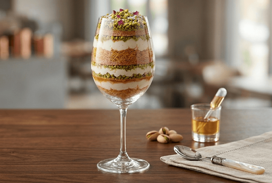 Kunafa Cake in a Glass by Khushi Bites